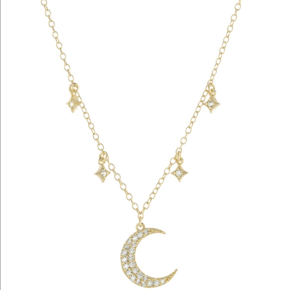 Drop Moon Necklace (UNWORN) tarnish free